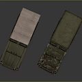 Two Military Cargo Trucks with Camouflage Paint Canvas Covered Open Beds