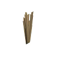Abstract Metal Sculptures With Golden Vertical Stripes Modern Art Decorative Pieces