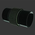 Transparent Cylindrical Ribbed Equipment On Smooth Black Surface With Reflection