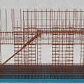 Detailed Construction Scaffolding Metal Framework Structure With Stairs And Platforms 3d model