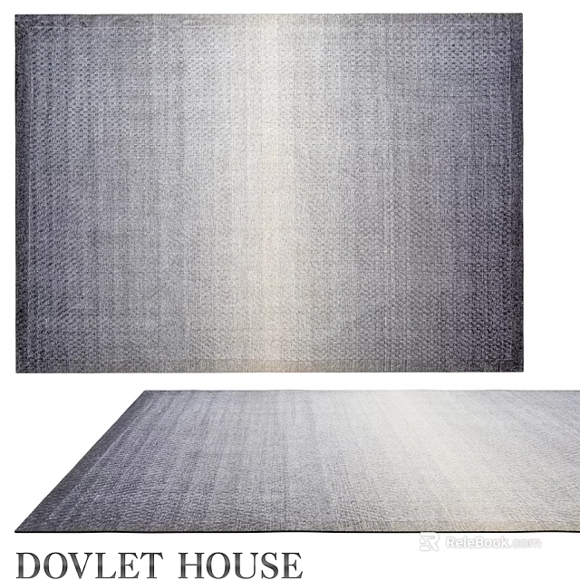Gray Square Carpet With Woven Textured Pattern For Modern Living Room Decor 3d model 