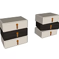 Modern Bedside Table Design With White And Dark Brown Drawers Gold Knob And Leather Pull