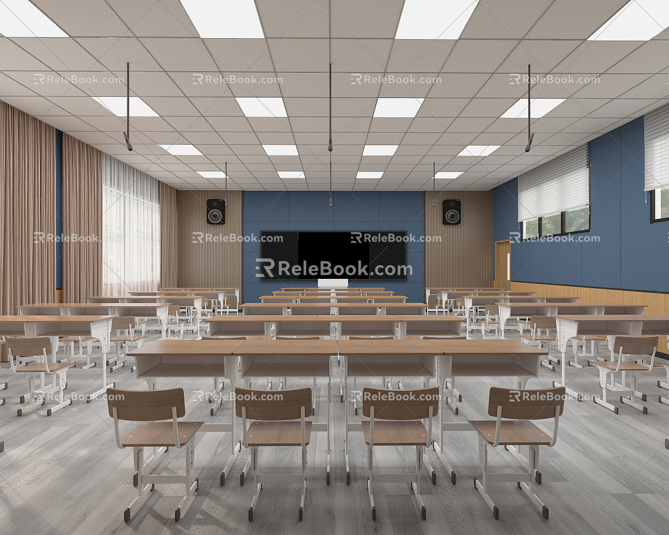 Modern classroom wisdom classroom 3d model