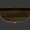 Elegant Oval Dining Table With Wooden Top And Curved Metal Trim Legs