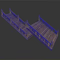 Wooden Staircase With Carved Railings And Foldable Design For Home Use