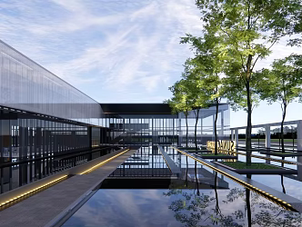 Modern Sales Office Architecture Poly Sales Office Landscape Poly Demonstration Area Landscape 3d model