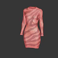 Stylish Zebra Print Long Sleeve Fitted Dress For Women Fashion