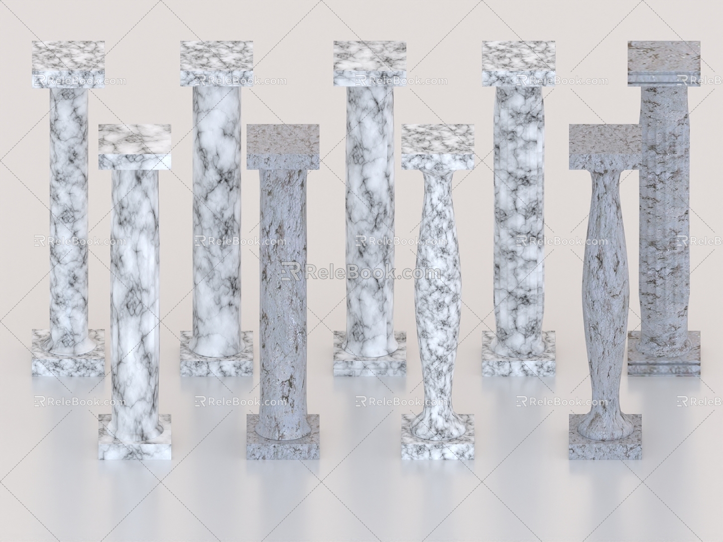 Columns Marble Columns Stone Columns 3d model