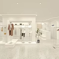 AR&AR Clothing Store White Curved Design With Display Racks Sofa Bags Mirrors And Pendant Lights