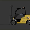 CAT Yellow Forklift With Front Forks And Operator Cab Design