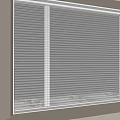 White Window Blinds Interior Design With Light Filtering Slats And Frame 3d model