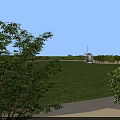 Amusement Park With Ferris Wheel Dome Structure Water Features And Green Landscapes