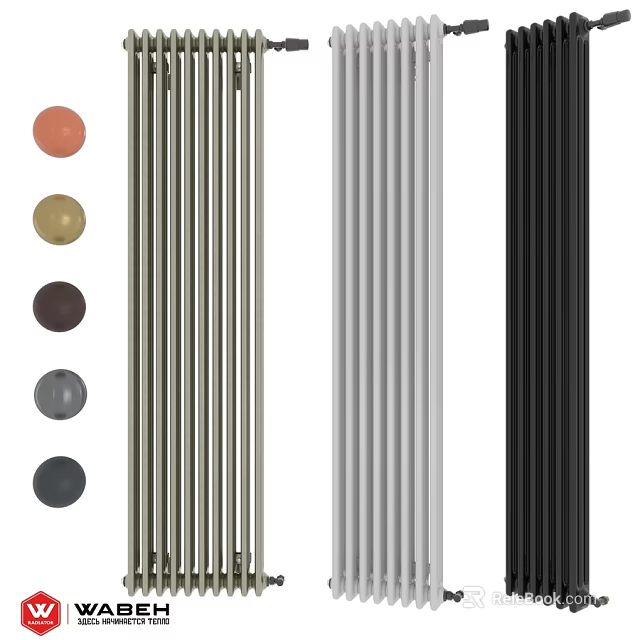 Modern Radiator Design With Various Color Options And Sleek Metallic Finish 3d model 