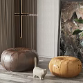 Modern sofa stool sofa stool combination 3d model