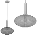 Modern Ribbed Glass Pendant Lights With Black Metal Frame And Copper Accents