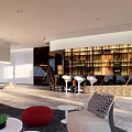 Modern Reception Area Office Building Reception Area 3d model