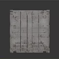 Weathered Industrial Metal Shipping Container With Corrugated Walls And Doors