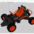 Building Blocks Off Road Vehicle With Orange Gray Mechanical Structure And Black Wheels