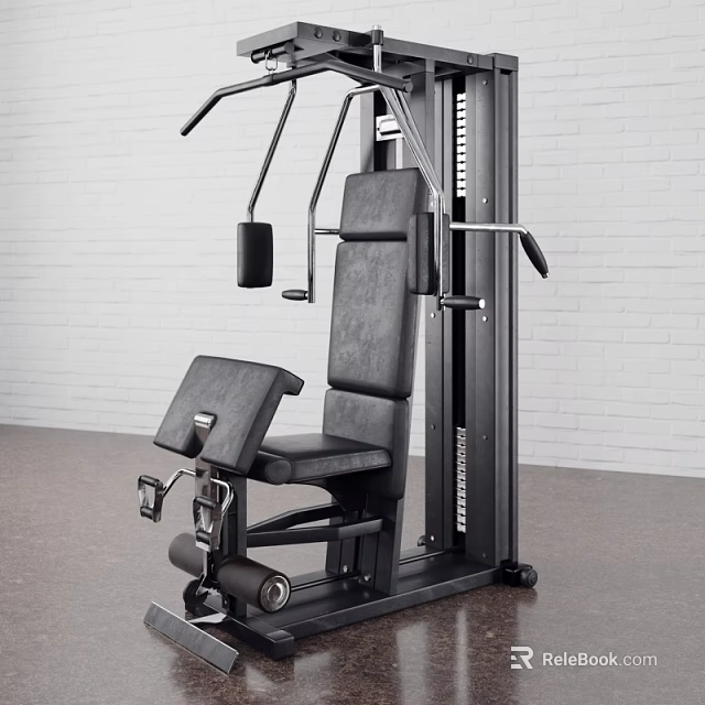 Sturdy Multi Functional Strength Training Machine With Adjustable Seat And Backrest 3d model 