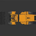 Yellow Construction Loader With Large Bucket Big Tires And Glass Cabin
