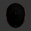 Ancient Decorative Mask With Pointed Conical Top Textured Surface Side Ear Decorations And Pendant