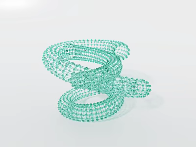 Green Beaded Spiral Decorative Ornament Set With Modern Geometric Design For Home Decor 3d model