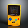 Retro Yellow Game Boy Color Handheld Gaming Device With Pokémon Pikachu Screen