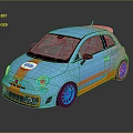 Blue And Orange Compact Car With Didi Logo Sporty Design And Stylish Wheels