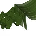 Elegant Green Ceiling Drapery With Flowing Fabric And Decorative Design