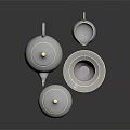 Elegant White Tea Set with Teapot Teacup Saucer Creamer and Gold Trim on Black Background