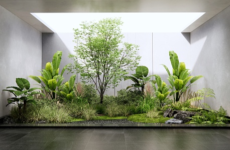 Modern indoor plant landscape landscaping 3d model