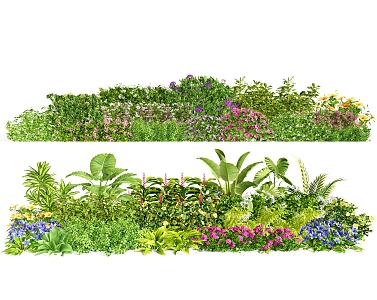 Flowers and flowers garden flowers and plants landscape flowers flower glasses plant combination 3d model