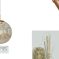 Modern Bedside Tables With Gold Metal Frame Drawer And Decorative Items Including Lamp Stuffed Toy