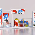 Vibrant Photo Spot Featuring Colorful Graffiti Geometric Shapes White Frames And Art Installations