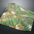 3D Mountainous Terrain Model With Green Vegetation Snow Patches And Winding Valleys
