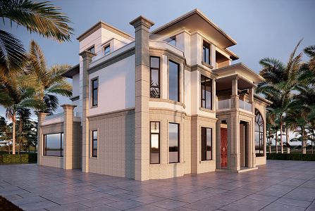 Jane European single-family villa appearance 3d model