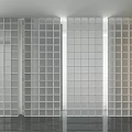 Modern Glass Room Divider With Grid Design In Contemporary Interior Space