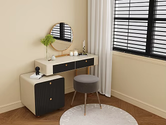 Modern Dressing Table Dressing Stool 3d model