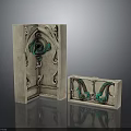 Classical Architectural Ornate Stone Decorative Panels With Green Ornaments