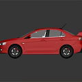 Stylish Red Sports Car With Rear Spoiler White Interior And Black Wheels