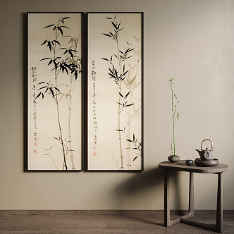 New Chinese Plant Painting Decorative Painting 3d model