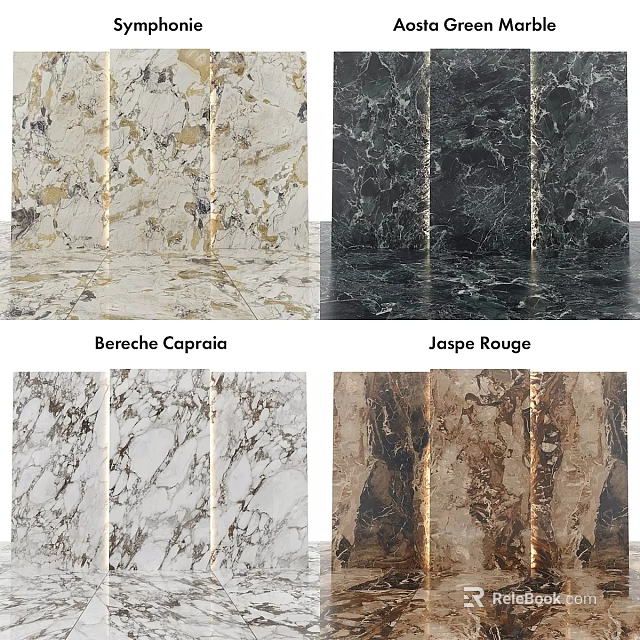 High Quality Various Types Marble Components With Natural Patterns For Interior Design 3d model 