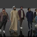 Diverse Group of People in Traditional and Modern Attire Standing Together