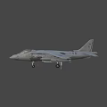 Gray Military Fighter Jet With Multiple Weapon Mounts And Combat Design 3d model