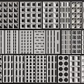 Architectural Grille Panels with Diverse Geometric Patterns for Building Facades 3d model