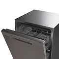 Stainless Steel Dishwashers Modern Kitchen Appliances With Visible Interior Racks And Units