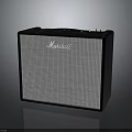 Marshall Electric Guitar Amplifier With Black And White Checkered Front Panel And Handle 3d model