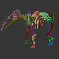 Prehistoric Mammoth Skeleton With Long Tusks And Complete Bone Structure