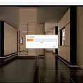 Modern Elevator Hallway Interior Design With Wooden Paneling And Recessed Lighting