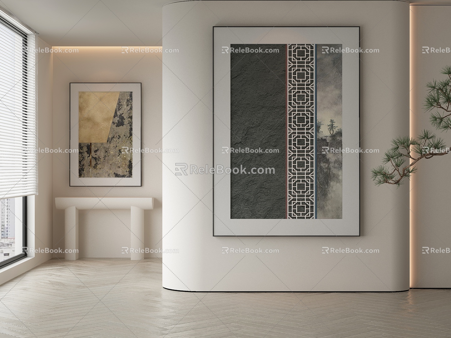 New Chinese Decorative Painting 3d model